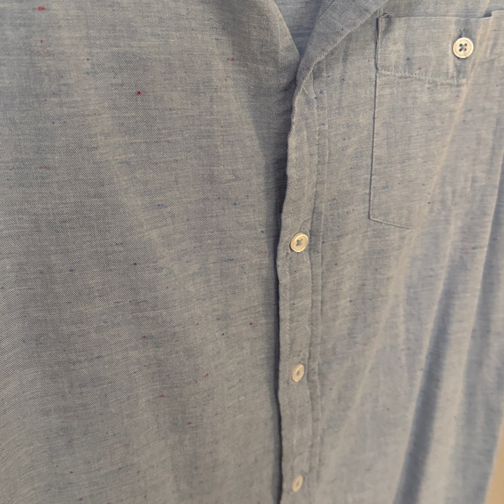 Heritage 100% Cotton Sky Blue Slim Fit Casual Button Down Short Sleeve Shirt - Picture 4 of 8